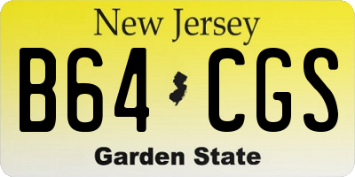 NJ license plate B64CGS