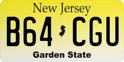 NJ license plate B64CGU