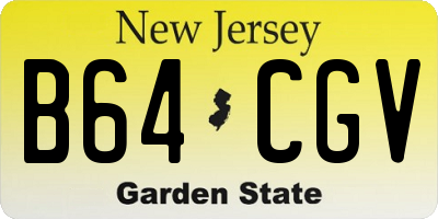 NJ license plate B64CGV