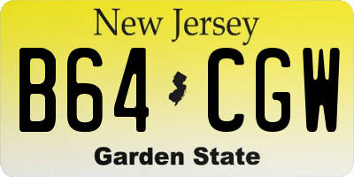 NJ license plate B64CGW