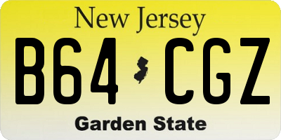 NJ license plate B64CGZ
