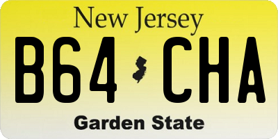 NJ license plate B64CHA