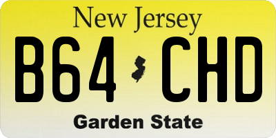NJ license plate B64CHD