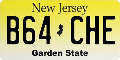 NJ license plate B64CHE