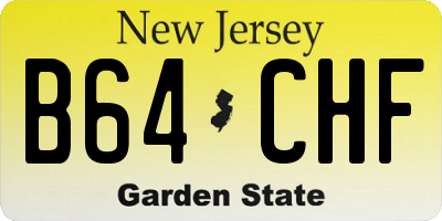 NJ license plate B64CHF