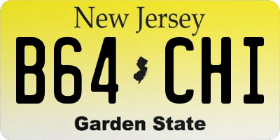 NJ license plate B64CHI