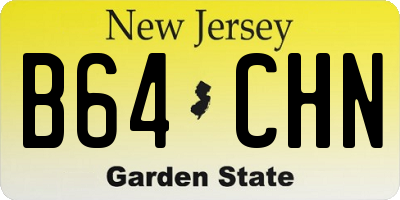 NJ license plate B64CHN