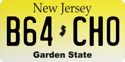 NJ license plate B64CHO