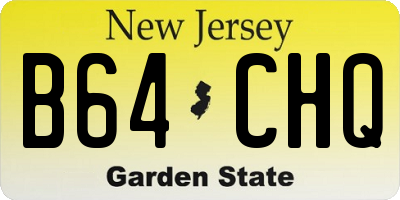 NJ license plate B64CHQ