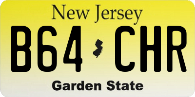 NJ license plate B64CHR