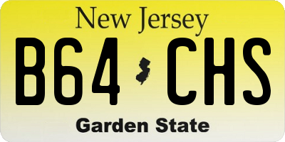 NJ license plate B64CHS
