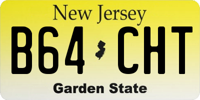 NJ license plate B64CHT