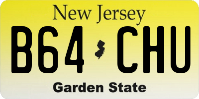 NJ license plate B64CHU