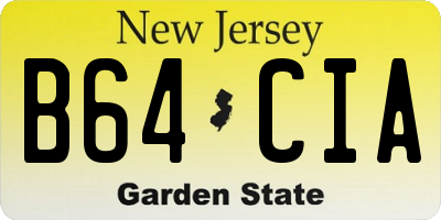 NJ license plate B64CIA