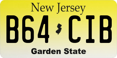 NJ license plate B64CIB