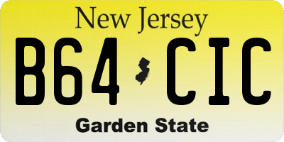 NJ license plate B64CIC