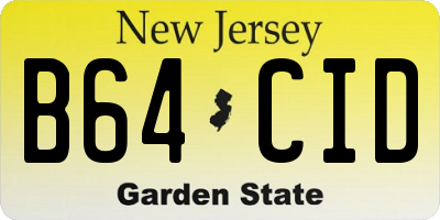 NJ license plate B64CID