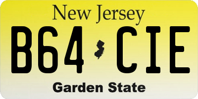 NJ license plate B64CIE