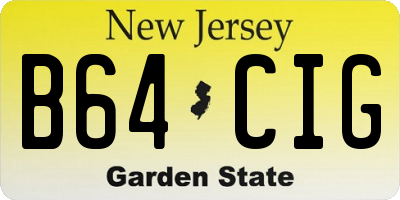 NJ license plate B64CIG