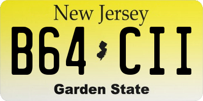 NJ license plate B64CII