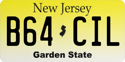 NJ license plate B64CIL