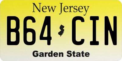 NJ license plate B64CIN