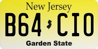 NJ license plate B64CIO