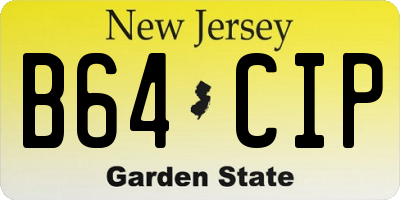 NJ license plate B64CIP