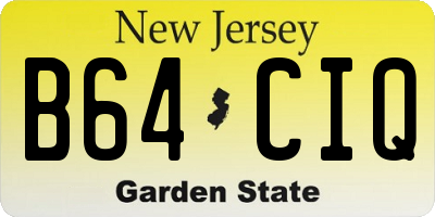 NJ license plate B64CIQ