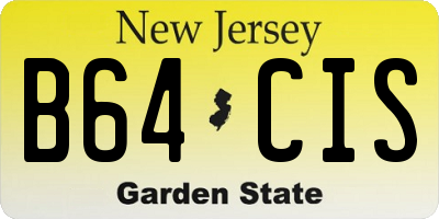 NJ license plate B64CIS