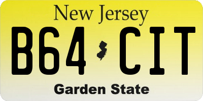 NJ license plate B64CIT