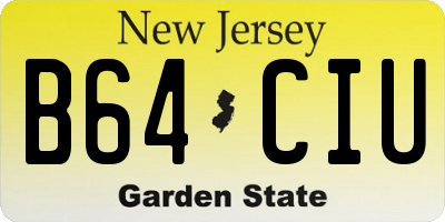 NJ license plate B64CIU