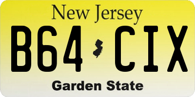 NJ license plate B64CIX