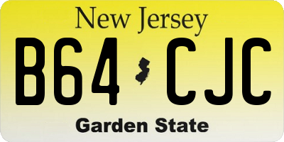 NJ license plate B64CJC