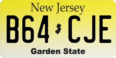 NJ license plate B64CJE