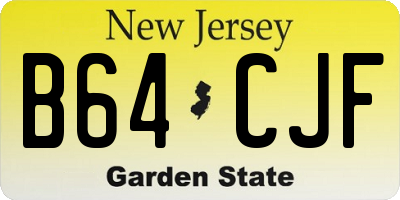 NJ license plate B64CJF