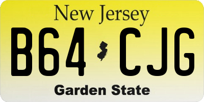 NJ license plate B64CJG