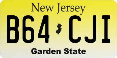 NJ license plate B64CJI