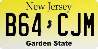 NJ license plate B64CJM