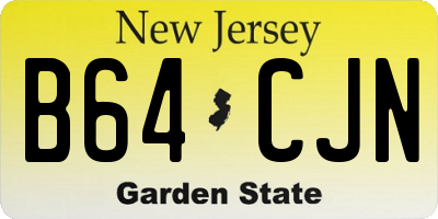 NJ license plate B64CJN