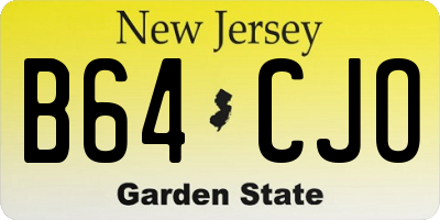 NJ license plate B64CJO
