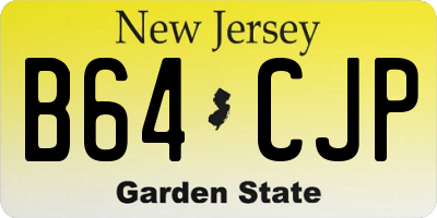 NJ license plate B64CJP