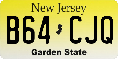 NJ license plate B64CJQ