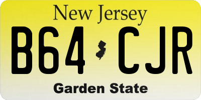 NJ license plate B64CJR