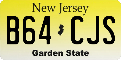 NJ license plate B64CJS
