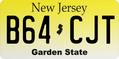 NJ license plate B64CJT