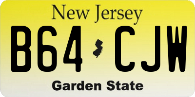 NJ license plate B64CJW