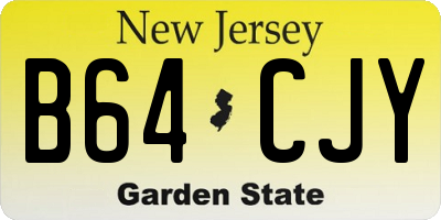 NJ license plate B64CJY