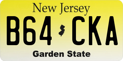 NJ license plate B64CKA