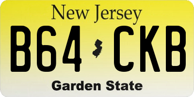 NJ license plate B64CKB